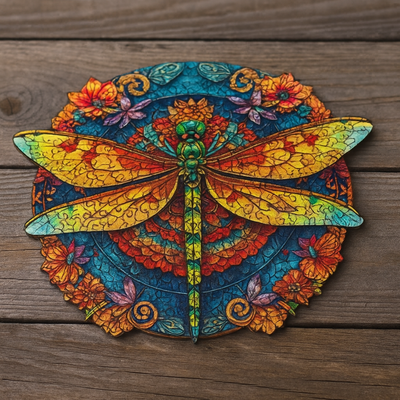 🔥 Last Day - Golden Dragonfly — Wooden Jigsaw Puzzle