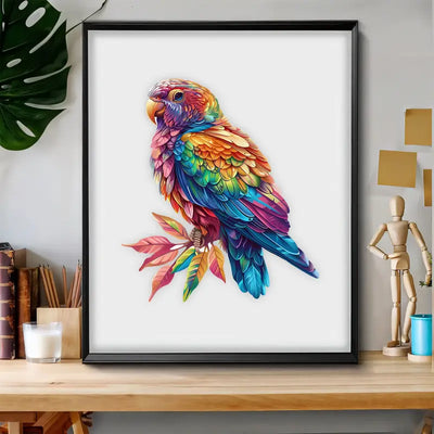 🔥 Last Day - Rainbow Parrot — Wooden Jigsaw Puzzle