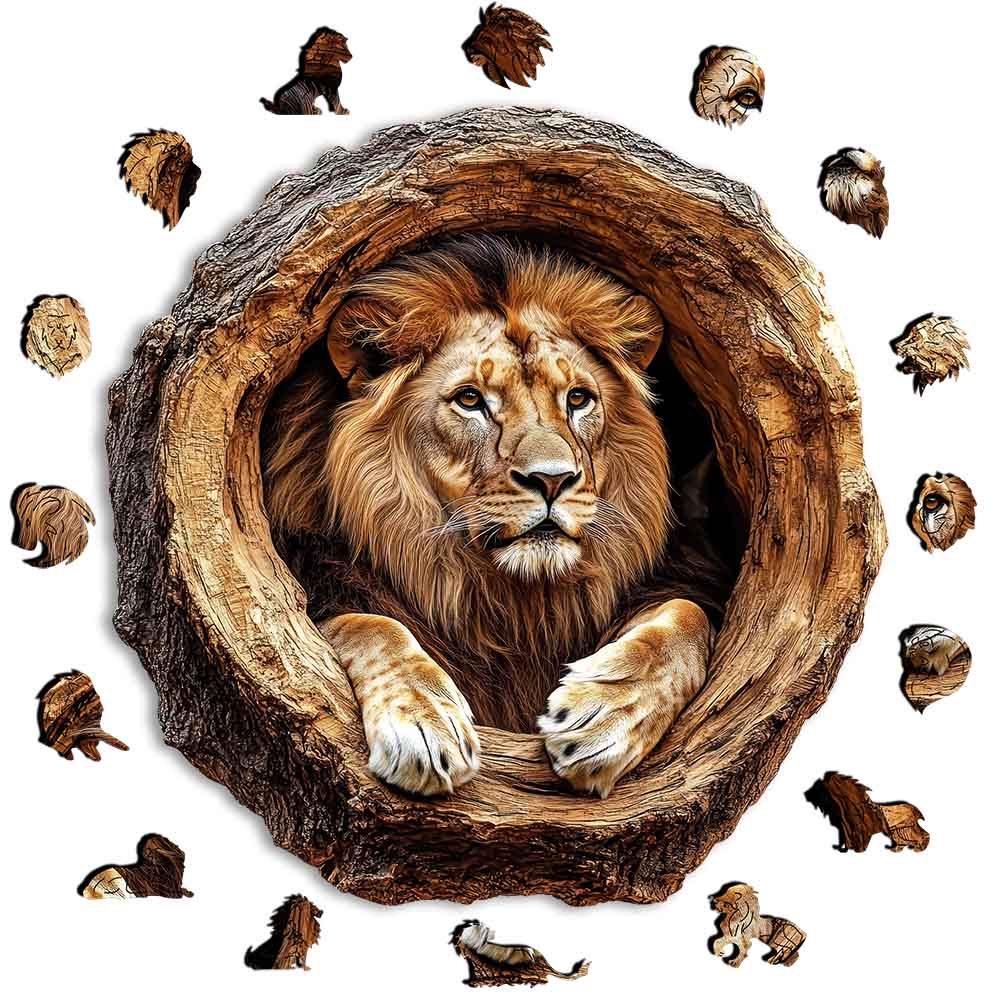 🔥Last Day - Savannah Lion - Wooden Jigsaw Puzzle