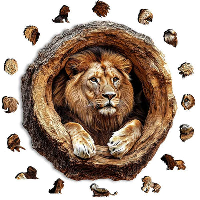 🔥Last Day - Savannah Lion - Wooden Jigsaw Puzzle