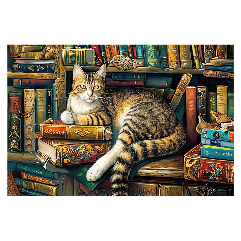 🔥Last Day - Library Cat - Wooden Jigsaw Puzzle