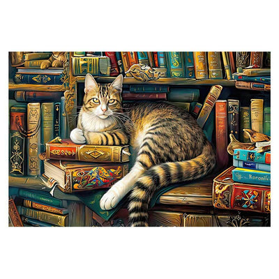 🔥Last Day - Library Cat - Wooden Jigsaw Puzzle