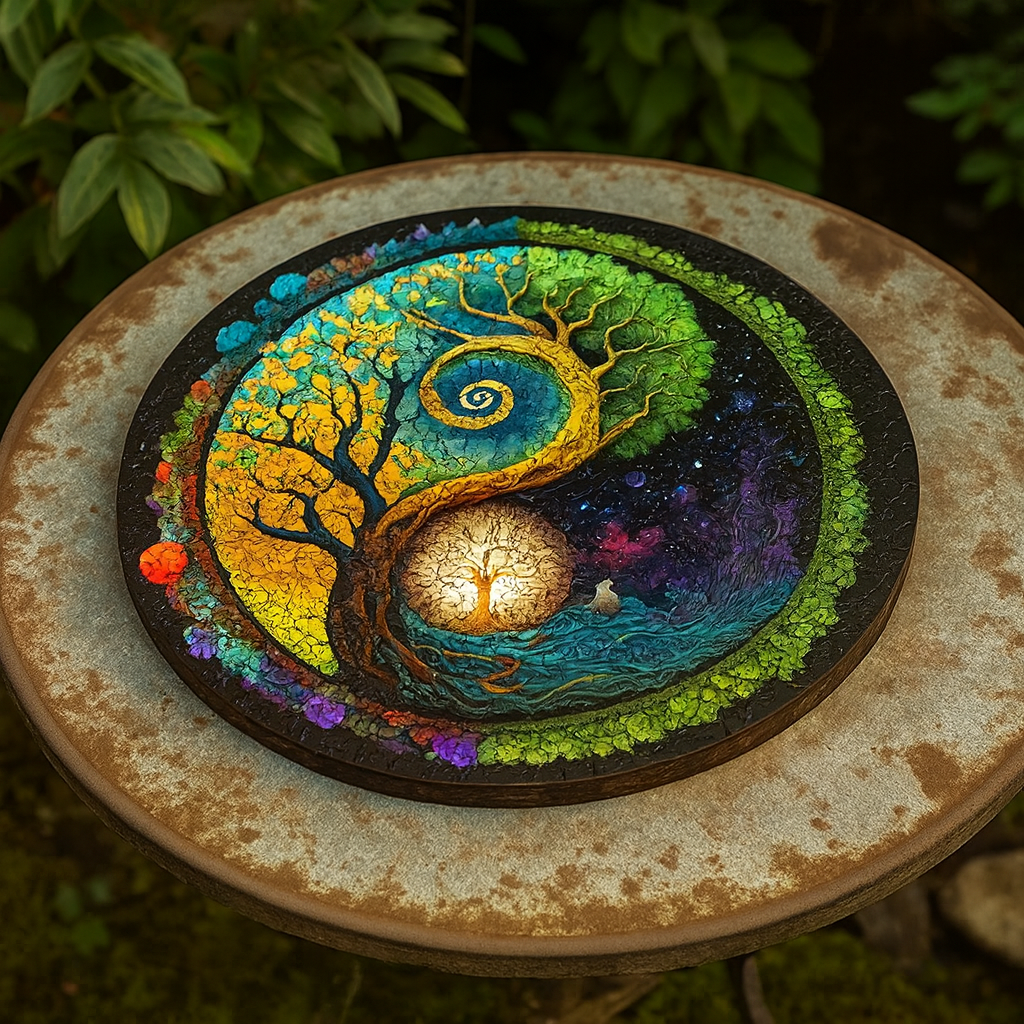 🔥 Last Day - Cosmic Yin Yang Tree — Wooden Jigsaw Puzzle