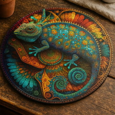 🔥 Last Day - Mystic Chameleon — Wooden Jigsaw Puzzle
