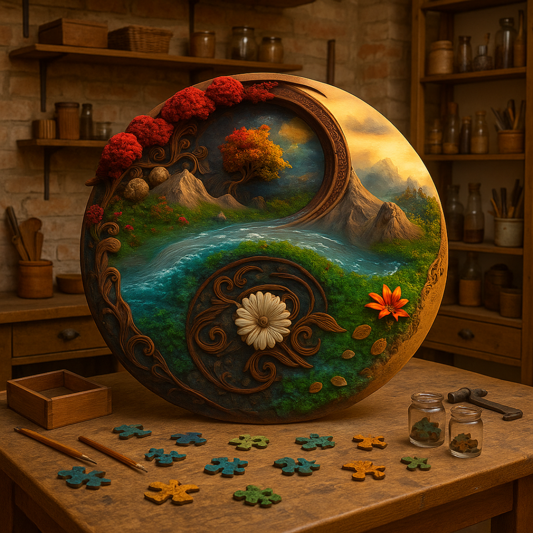 🔥Last Day - Majestic Nature Yin Yang - Wooden Jigsaw Puzzle