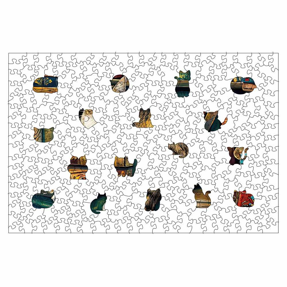 🔥Last Day - Library Cat - Wooden Jigsaw Puzzle