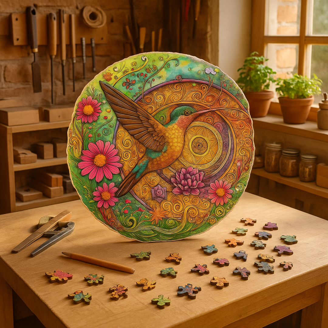🔥Last Day - Blossom Hummingbird - Wooden Jigsaw Puzzle