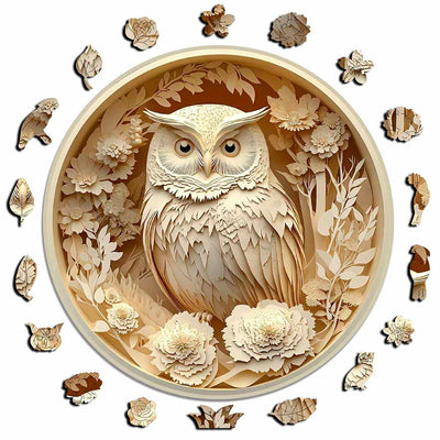 🔥Last Day - Carved Owl - Wooden Jigsaw Puzzle