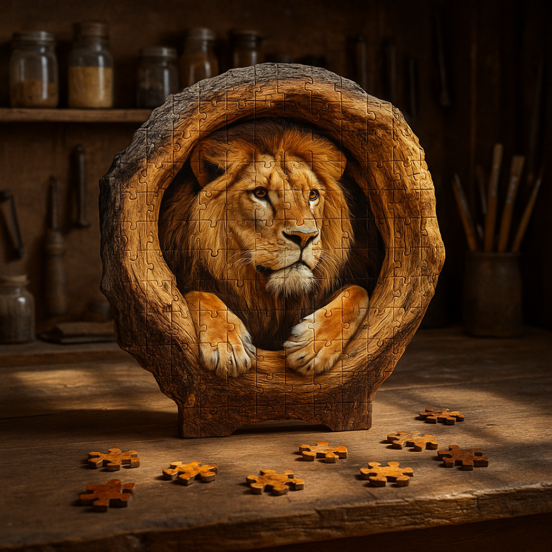 🔥Last Day - Savannah Lion - Wooden Jigsaw Puzzle