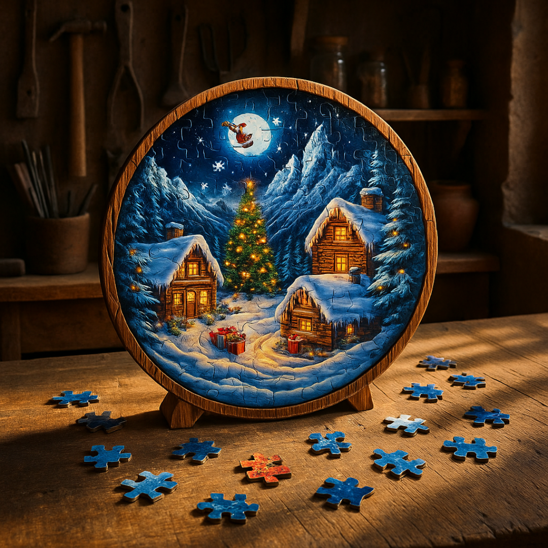 🔥Last Day - Christmas Village - Wooden Jigsaw Puzzle