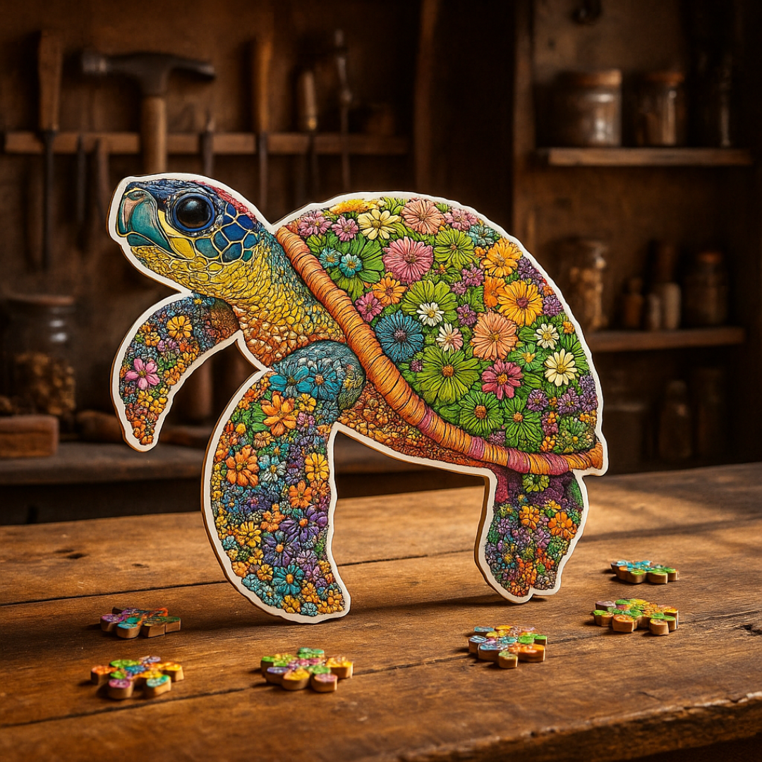 🔥Last Day - Crochet Turtle - Wooden Jigsaw Puzzle