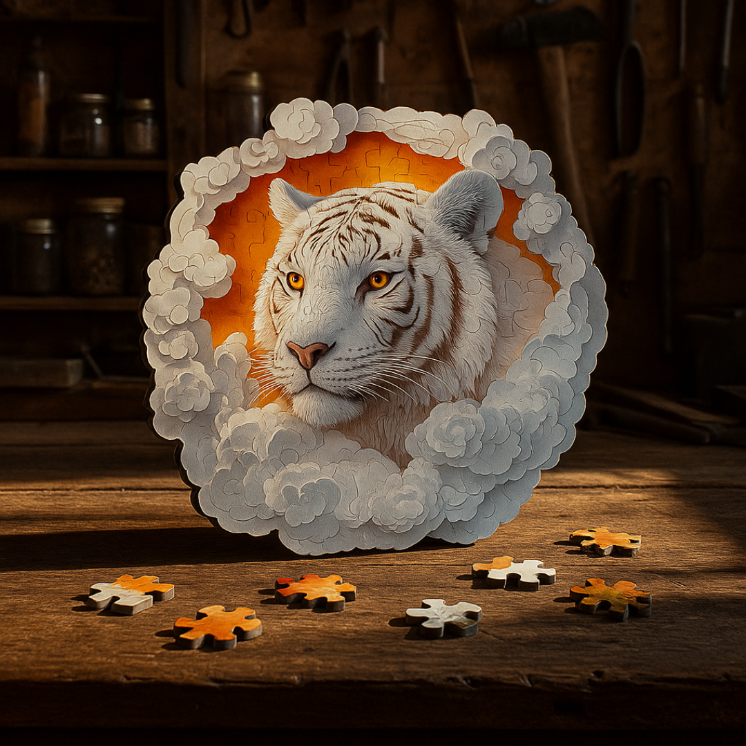 🔥Last Day - White Tiger - Wooden Jigsaw Puzzle
