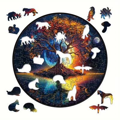 🔥 Last Day - Celestial Tree of Life — Wooden Jigsaw Puzzle