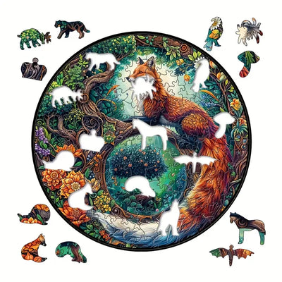 🔥 Last Day - Enchanted Fox — Wooden Jigsaw Puzzle