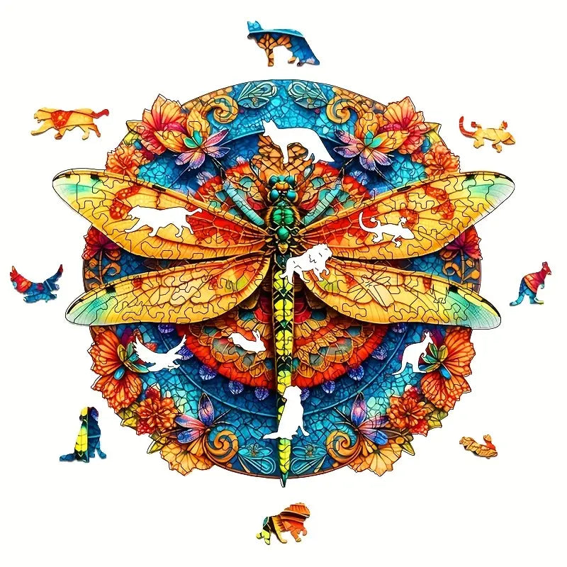 🔥 Last Day - Golden Dragonfly — Wooden Jigsaw Puzzle