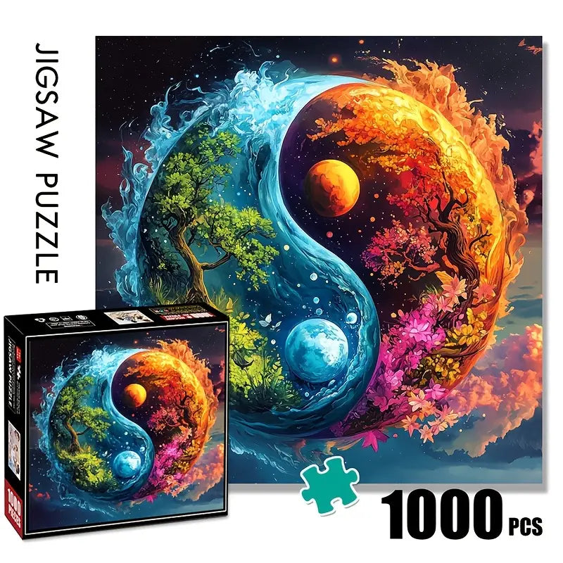 🔥 Last Day - Cosmic Yin Yang — Wooden Jigsaw Puzzle