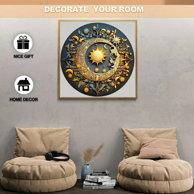 🔥 Last Day - Golden Sun & Moon — Wooden Jigsaw Puzzle