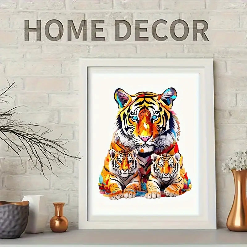 🔥 Last Day - Tiger Family — Wooden Jigsaw Puzzle
