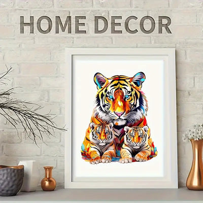 🔥 Last Day - Tiger Family — Wooden Jigsaw Puzzle