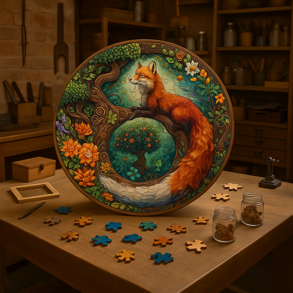 🔥 Last Day - Enchanted Fox — Wooden Jigsaw Puzzle