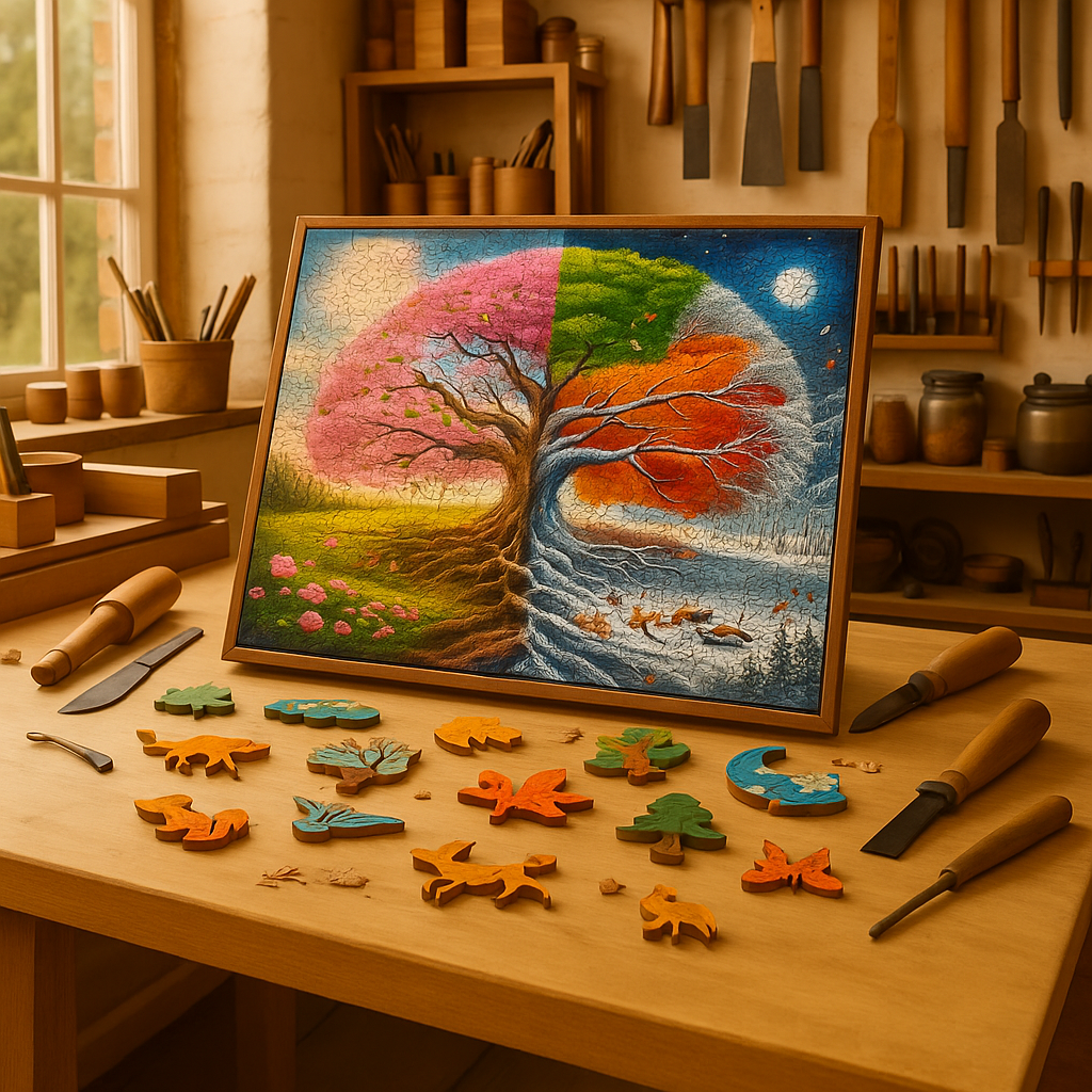 🔥 Last Day - Four Seasons Tree — Wooden Jigsaw Puzzle