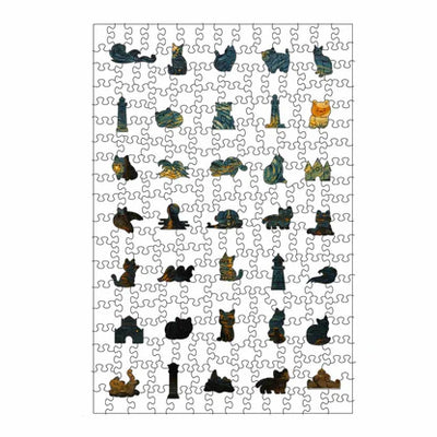 Cat Starry Night - Wooden Jigsaw Puzzle
