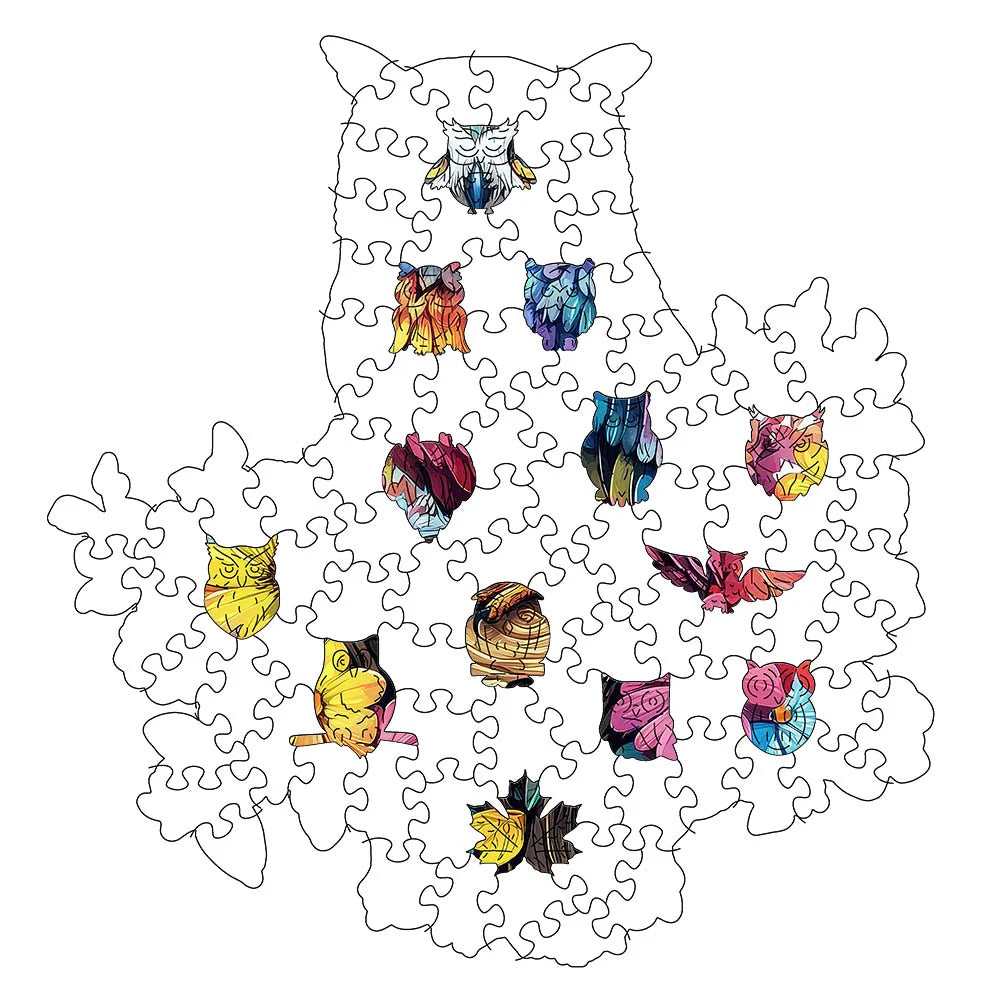 🔥Last Day -  Floral Owl - Wooden Jigsaw Puzzle