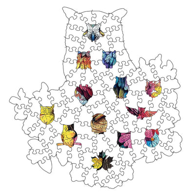 🔥Last Day -  Floral Owl - Wooden Jigsaw Puzzle