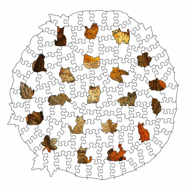 Kitten in Autumn - Wooden Jigsaw Puzzle