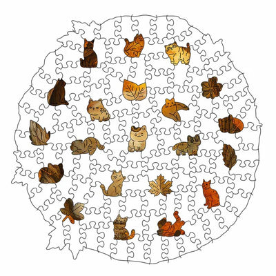 Kitten in Autumn - Wooden Jigsaw Puzzle
