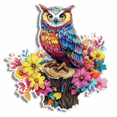 🔥Last Day -  Floral Owl - Wooden Jigsaw Puzzle