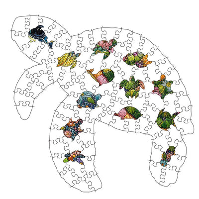 🔥Last Day - Crochet Turtle - Wooden Jigsaw Puzzle