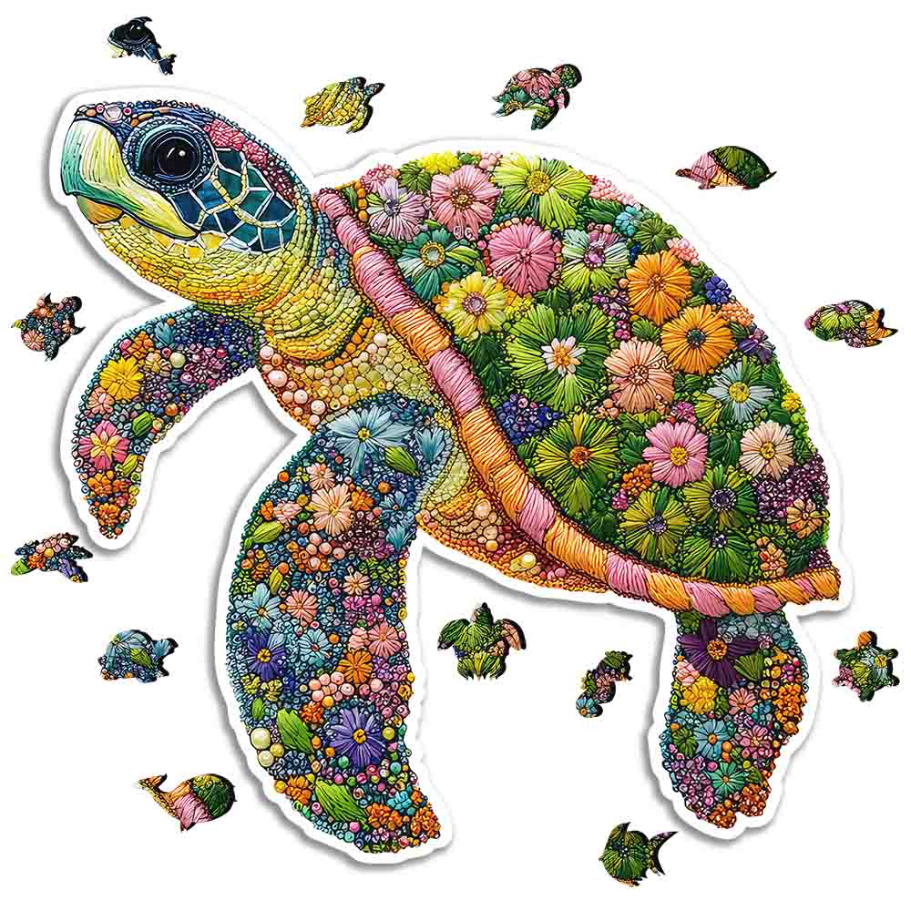 🔥Last Day - Crochet Turtle - Wooden Jigsaw Puzzle