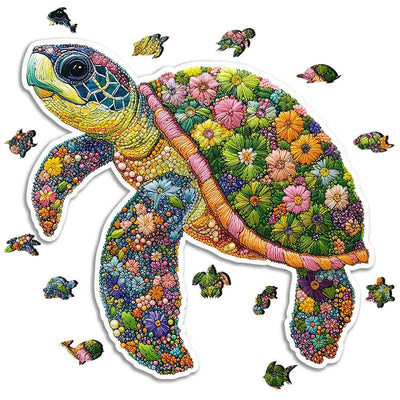 🔥Last Day - Crochet Turtle - Wooden Jigsaw Puzzle