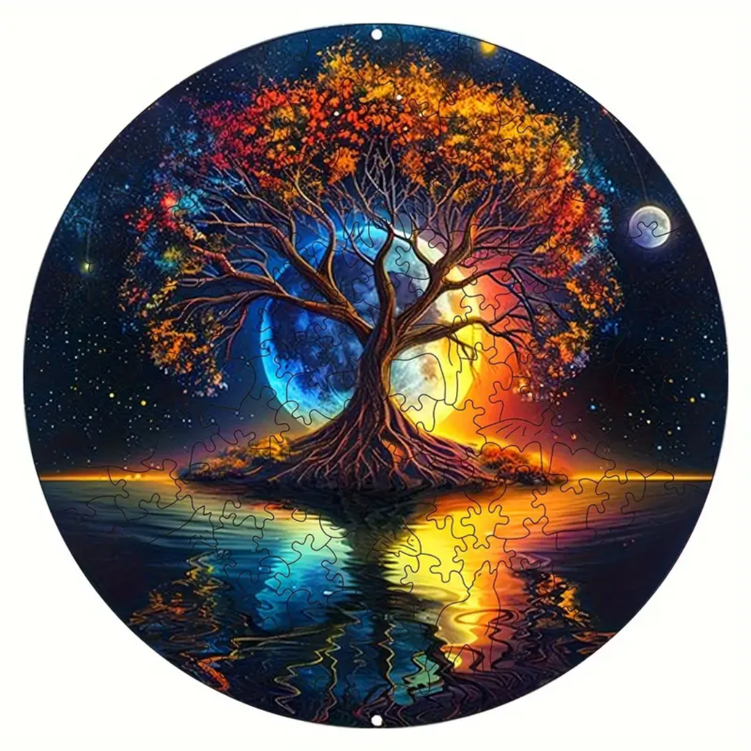 🔥 Last Day - Celestial Tree of Life — Wooden Jigsaw Puzzle