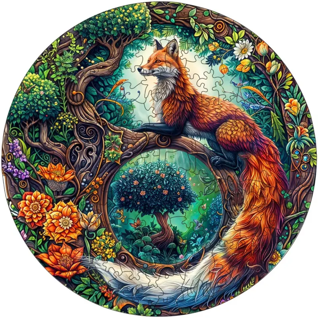 🔥 Last Day - Enchanted Fox — Wooden Jigsaw Puzzle
