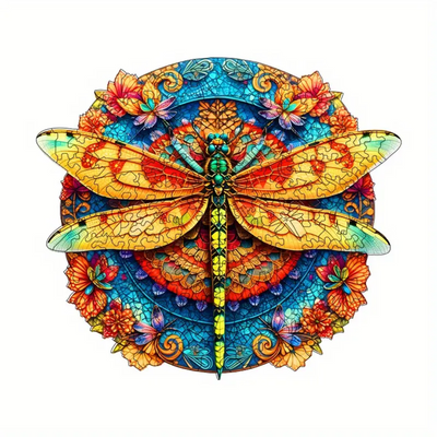 🔥 Last Day - Golden Dragonfly — Wooden Jigsaw Puzzle