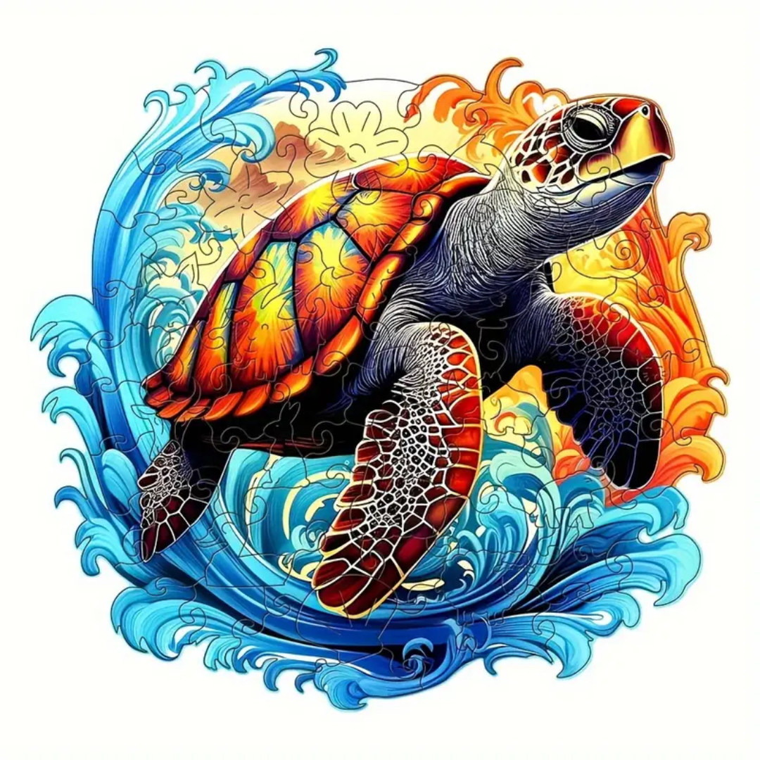 🔥 Last Day - Ocean Spirit Turtle — Wooden Jigsaw Puzzle