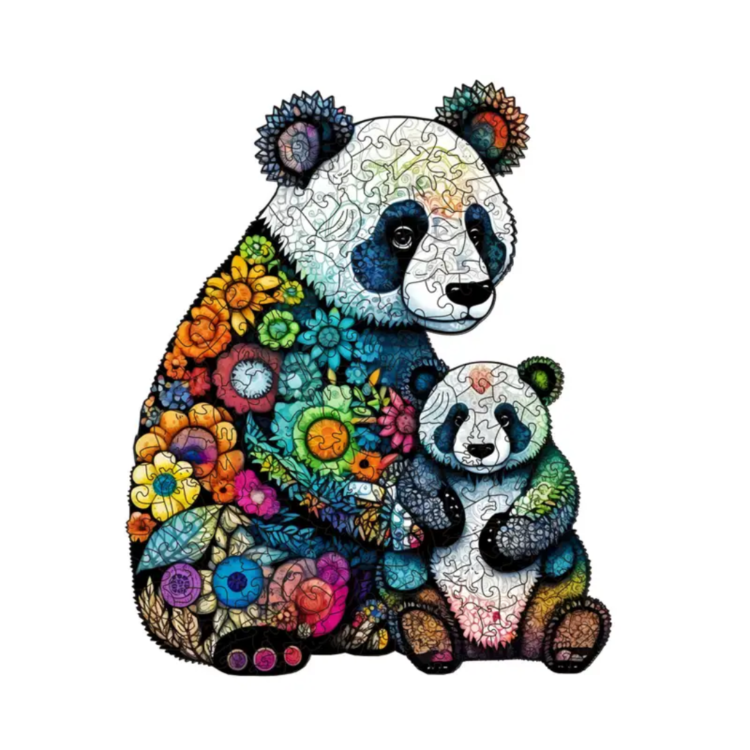 🔥 Last Day - Panda Family — Wooden Jigsaw Puzzle