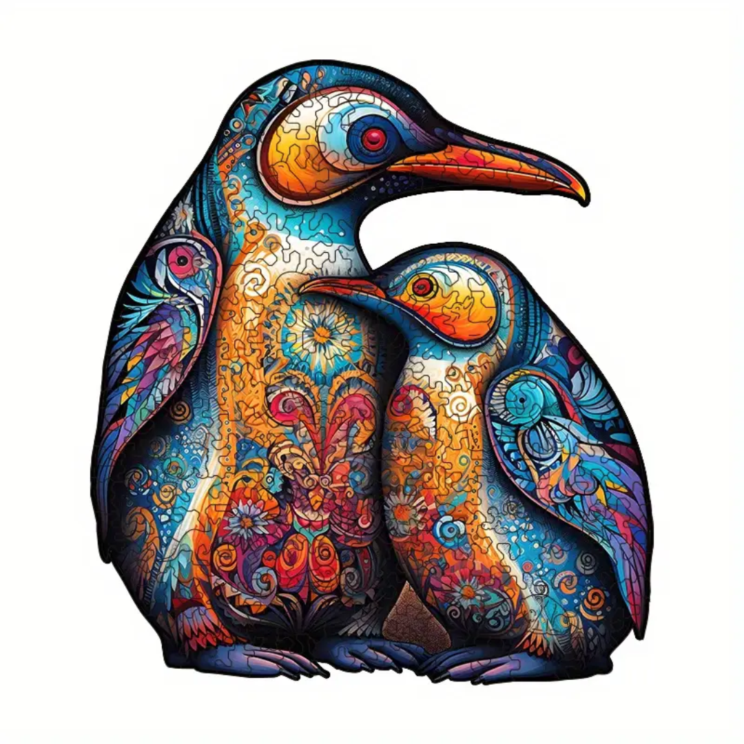 🔥 Last Day - Penguin Love — Wooden Jigsaw Puzzle