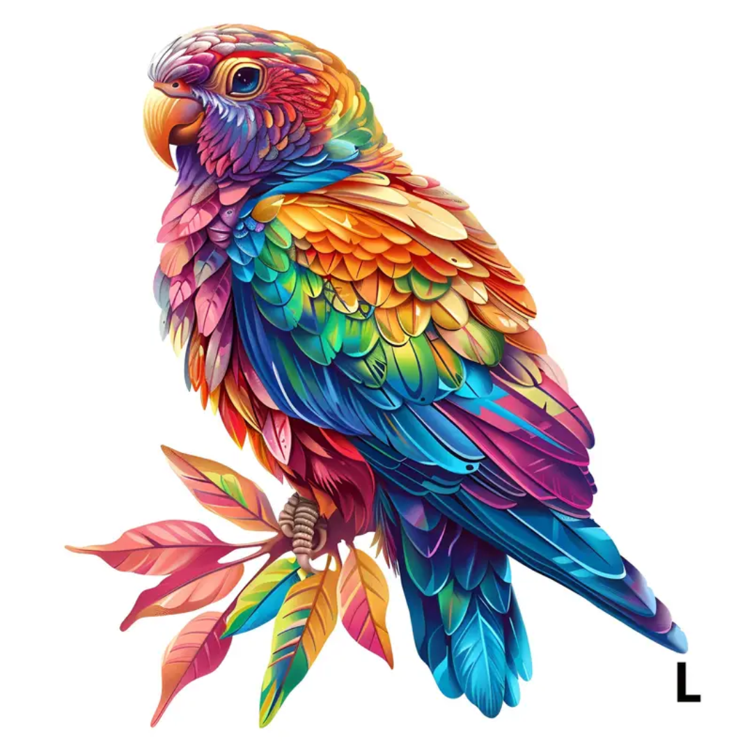 🔥 Last Day - Rainbow Parrot — Wooden Jigsaw Puzzle