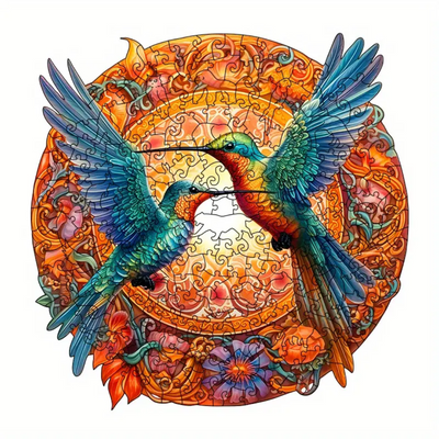 🔥 Last Day - Vibrant Hummingbirds — Wooden Jigsaw Puzzle