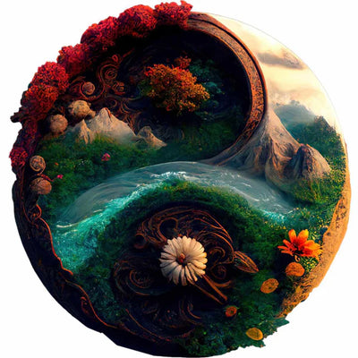 🔥Last Day - Majestic Nature Yin Yang - Wooden Jigsaw Puzzle
