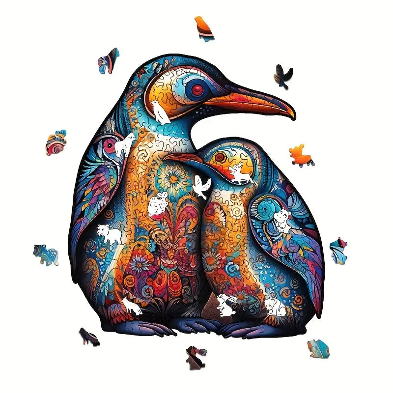 🔥 Last Day - Penguin Love — Wooden Jigsaw Puzzle