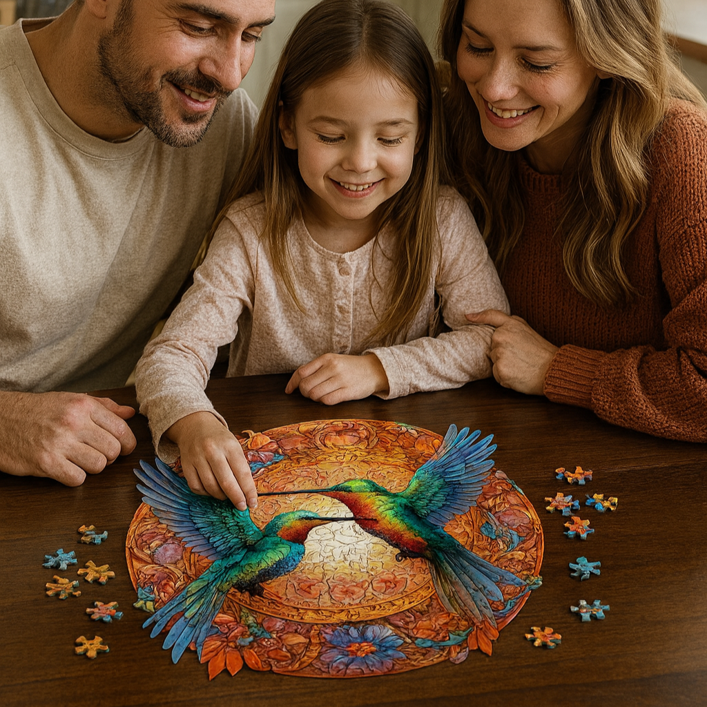 🔥 Last Day - Vibrant Hummingbirds — Wooden Jigsaw Puzzle