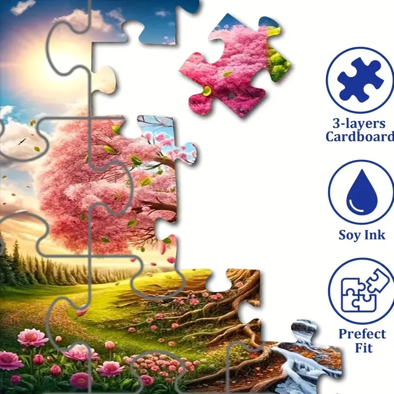 🔥 Last Day - Four Seasons Tree — Wooden Jigsaw Puzzle