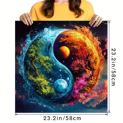 🔥 Last Day - Cosmic Yin Yang — Wooden Jigsaw Puzzle