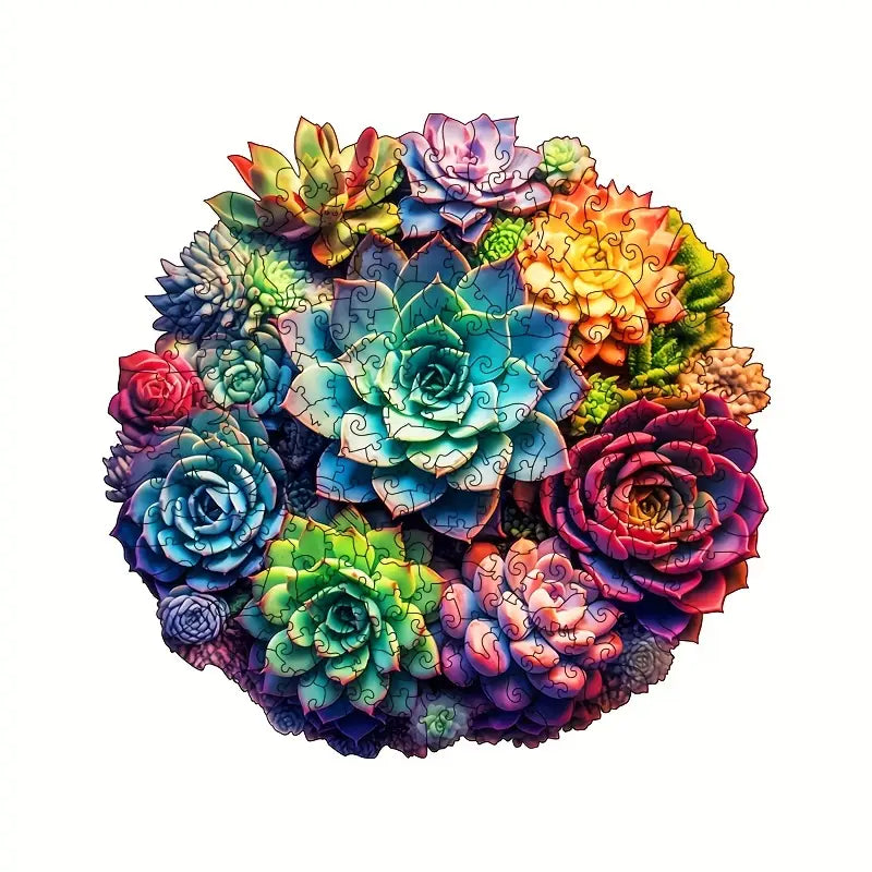 🔥 Last Day - Succulent Garden — Wooden Jigsaw Puzzle