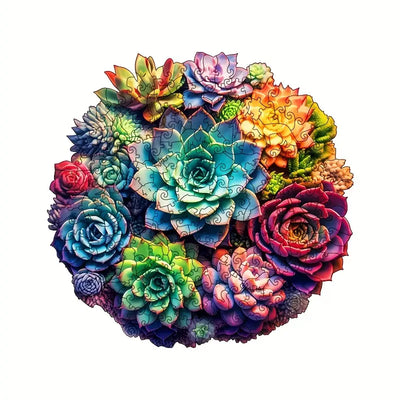 🔥 Last Day - Succulent Garden — Wooden Jigsaw Puzzle