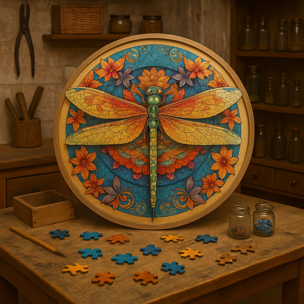 🔥 Last Day - Golden Dragonfly — Wooden Jigsaw Puzzle